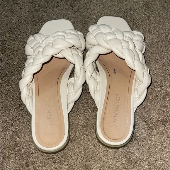 Vionic White Braided Sandals - Picture 8 of 9